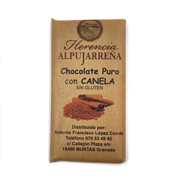 Tableta de chocolate artesano con canela.